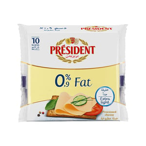 President 0.9% Fat Sliced Cheese, 200 g
