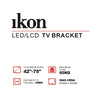 Ikon Fixed LCD/LED TV Bracket, 42 to 75 inches, Black, IKTS427S