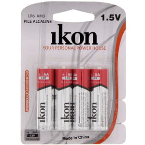 Ikon Alkaline AA Battery IKLR6BP4,  pack of 4