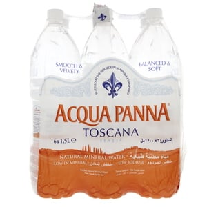 Acqua Panna Toscana Bottled Natural Mineral Water 6 x 1.5 Litres