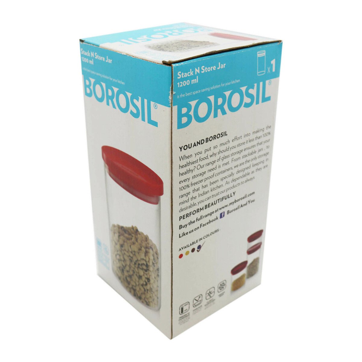 Borosil Glass Jar Stacks 1200ml 961200