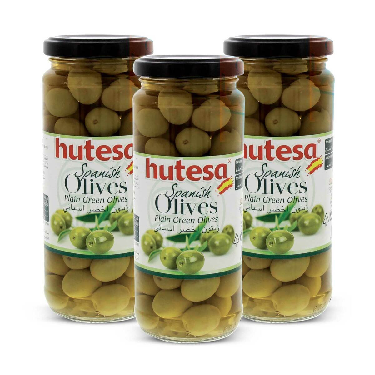 Hutesa Green Olive Plain 3 x 200g