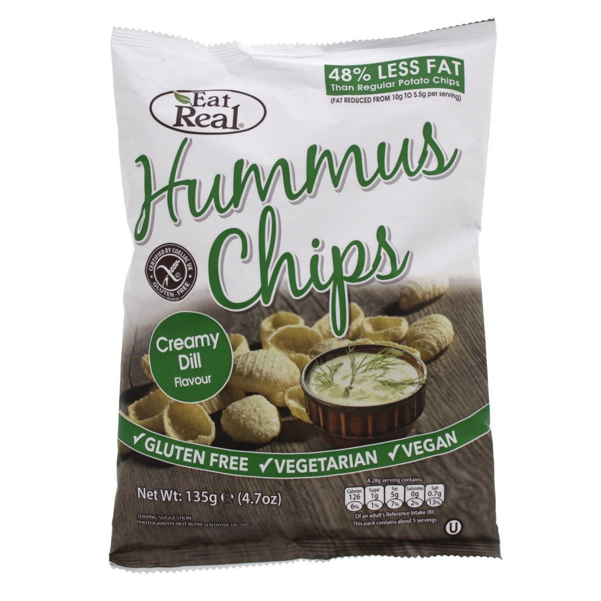 Eat & Real Hummus Chips Creamy Dill 135 g