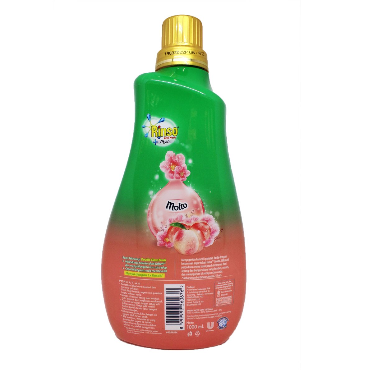 Rinso Molto Liquid Detergen Japan Peach Botol 1Litre