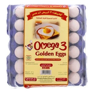 Golden White/Brown Omega 3 Eggs Medium 30 pcs