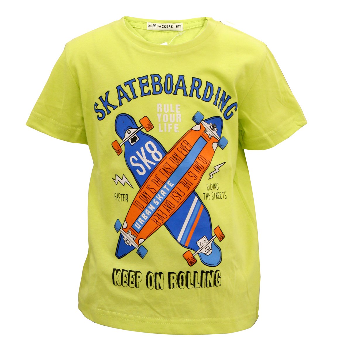 Debackers Boys T-Shirt Lime-- 5 - 6 Years