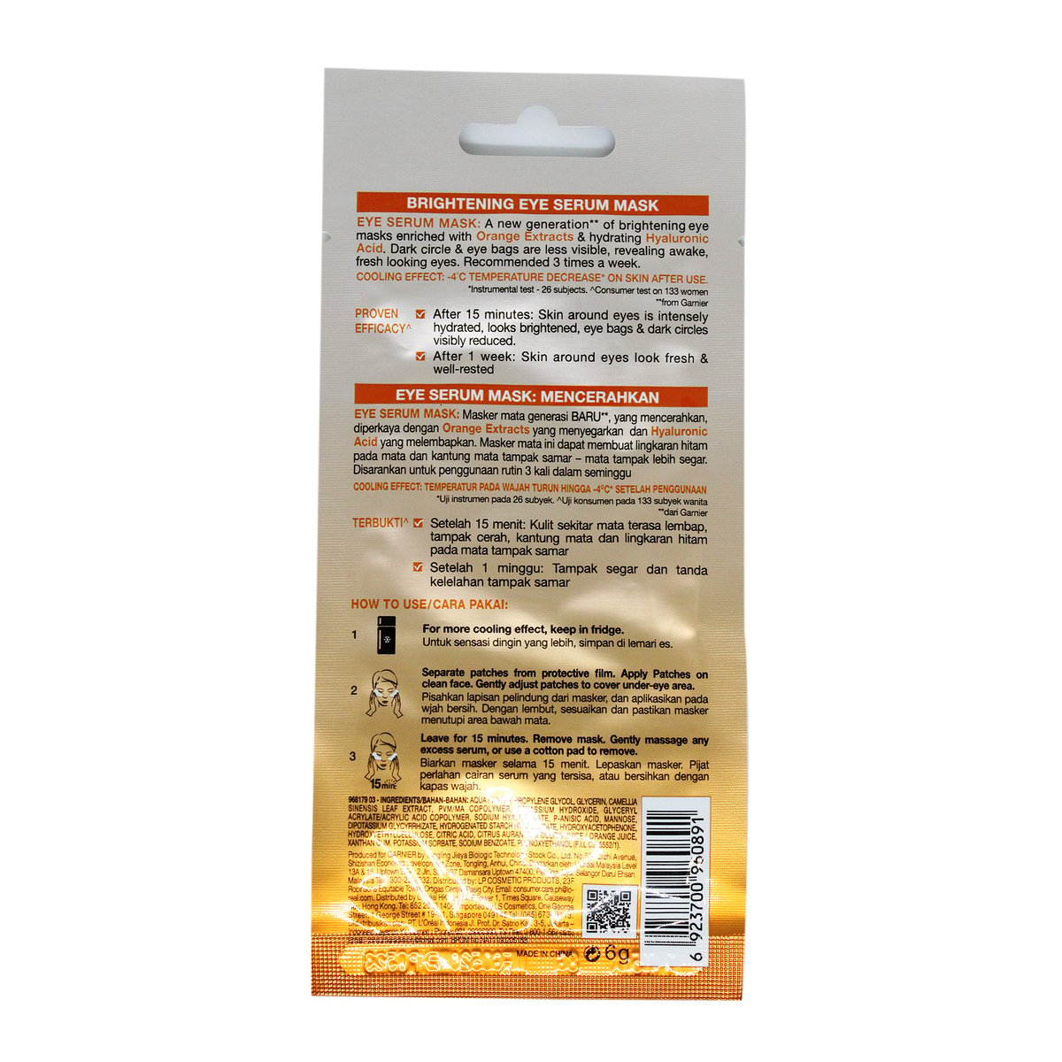 Garnier Eye Mask Hyaluronic Bomb Orange