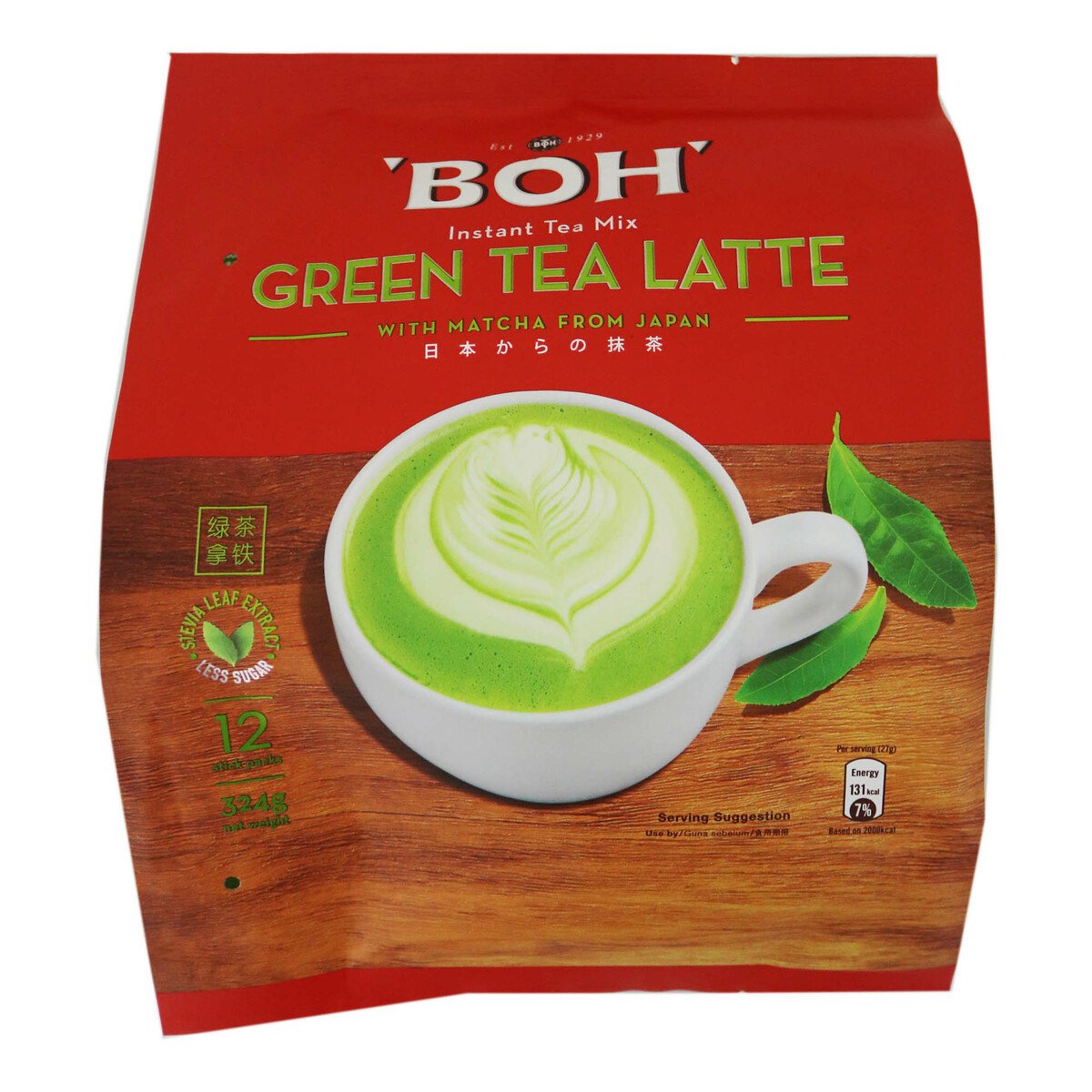 Boh Green Tea Latte 12 x 27g