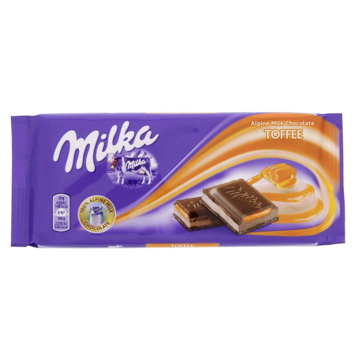 Milka Alpine Milk Chocolate Toffee 100 g