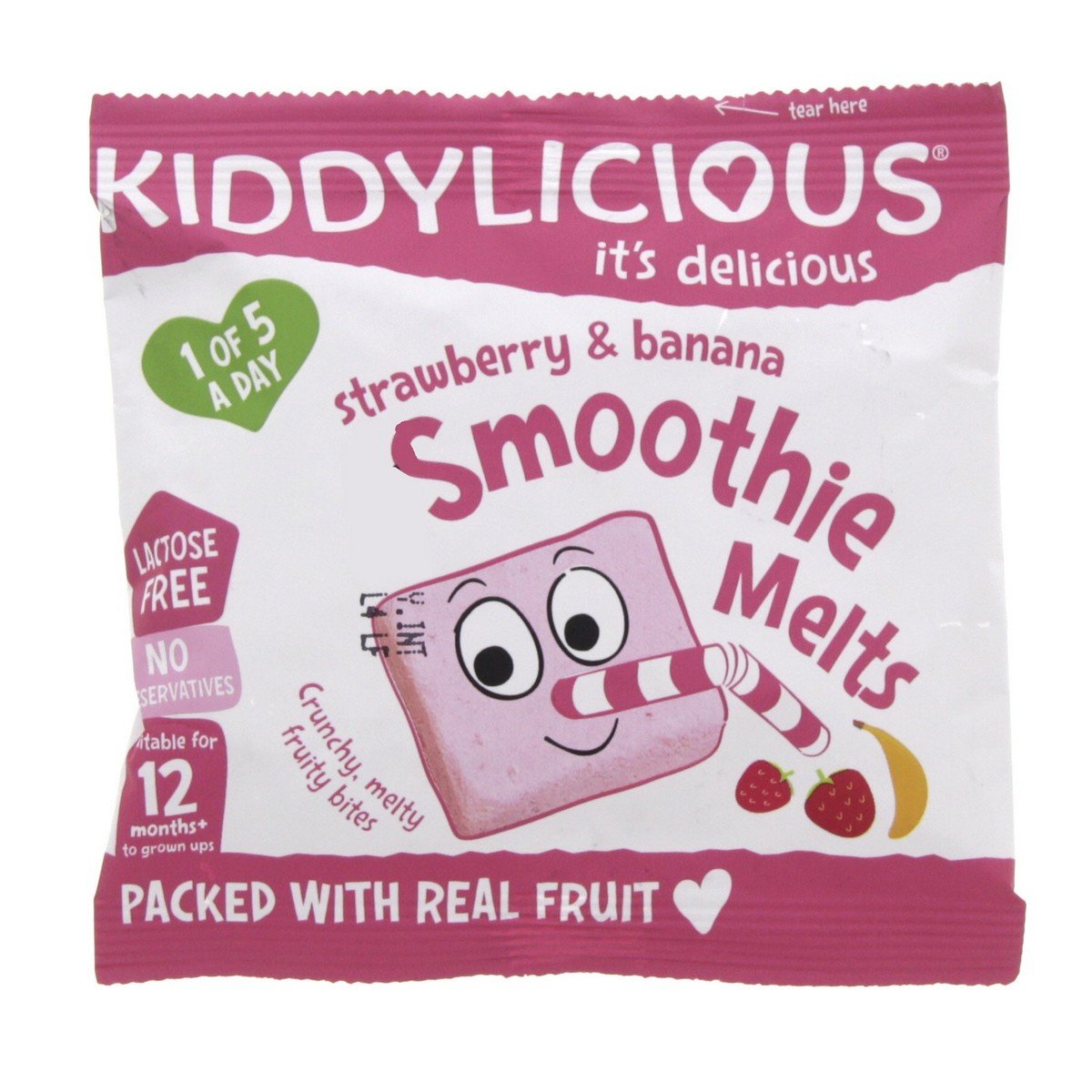 Kiddylicious Strawberry and Banana Smoothie Melts 6 g