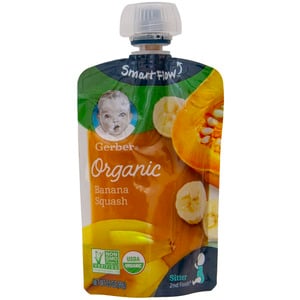 Gerber Organic Baby Food Fruits & Vegetables Banana Squash 99 g