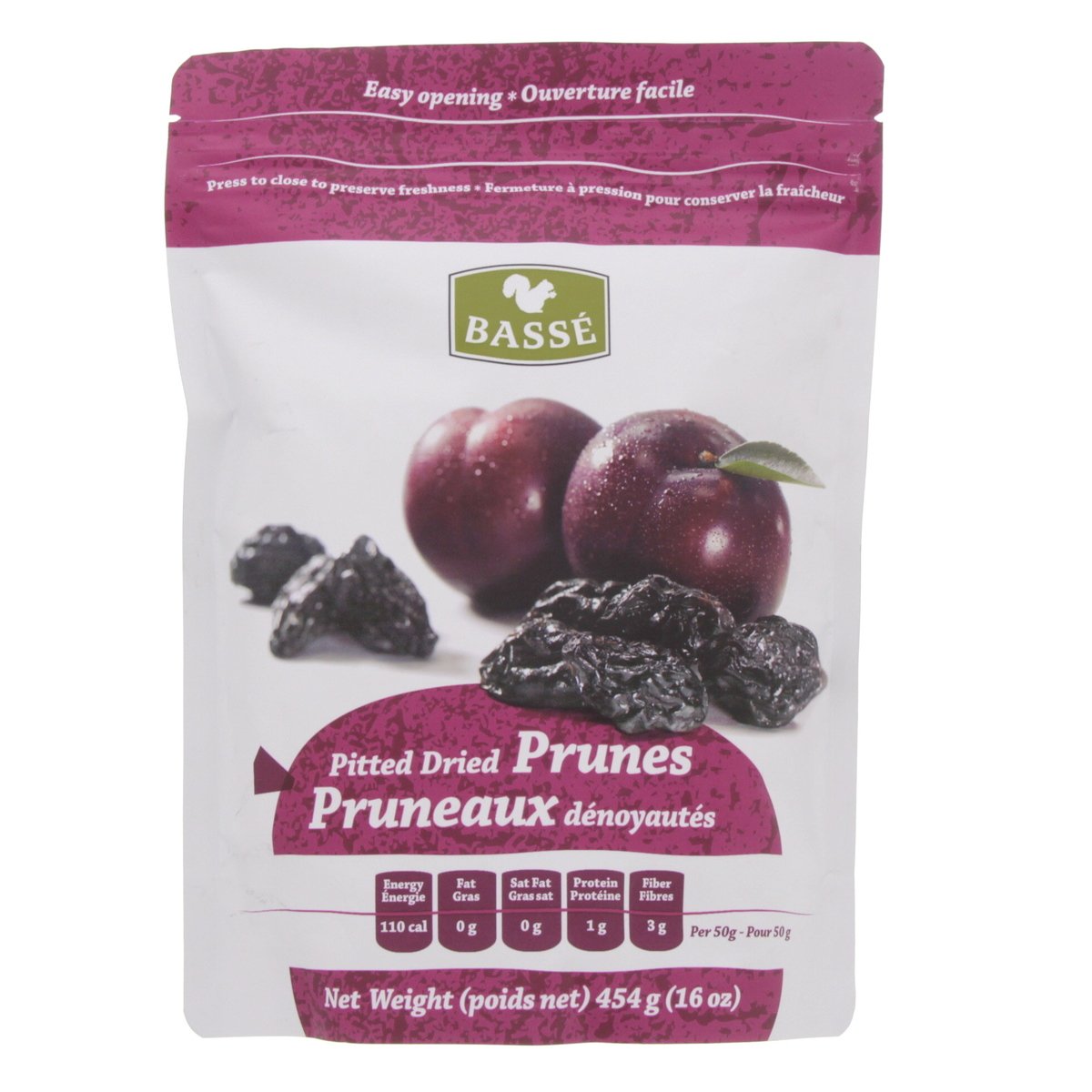 Basse Pitted Dried Prunes 454g