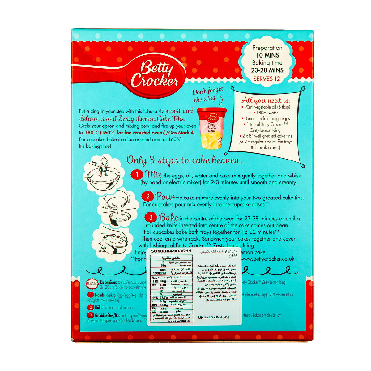 Betty Crocker Cake Mix Lemon 425 g