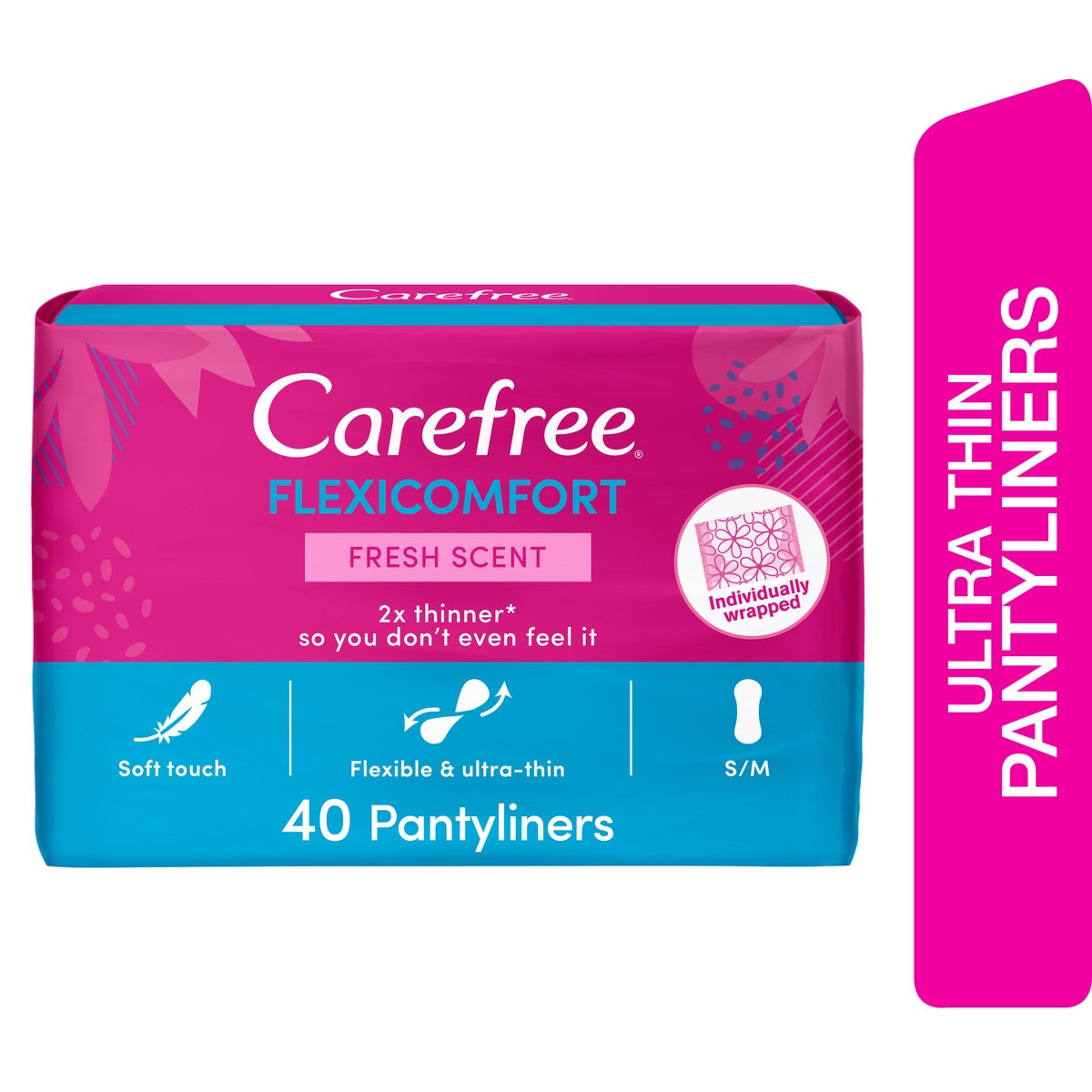 Carefree Panty Liners FlexiComfort Fresh Scent 40pcs Online at Best Price, Sanpro Panty Liners