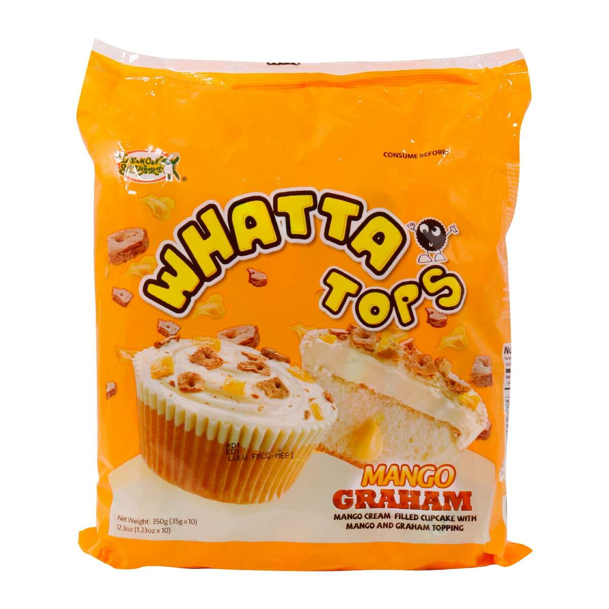 Lemon Square Whatta Tops Mango Graham Cup Cake 10 x 35 g