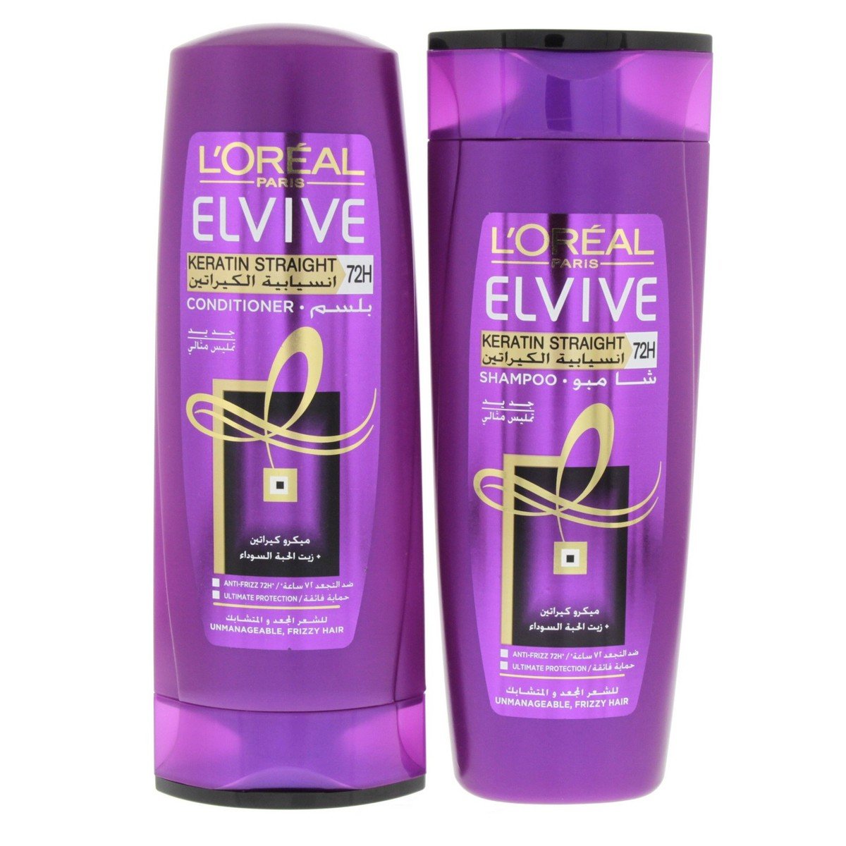 Loreal Elvive Keratin Straight Shampoo 400ml + Conditioner 400ml Online ...