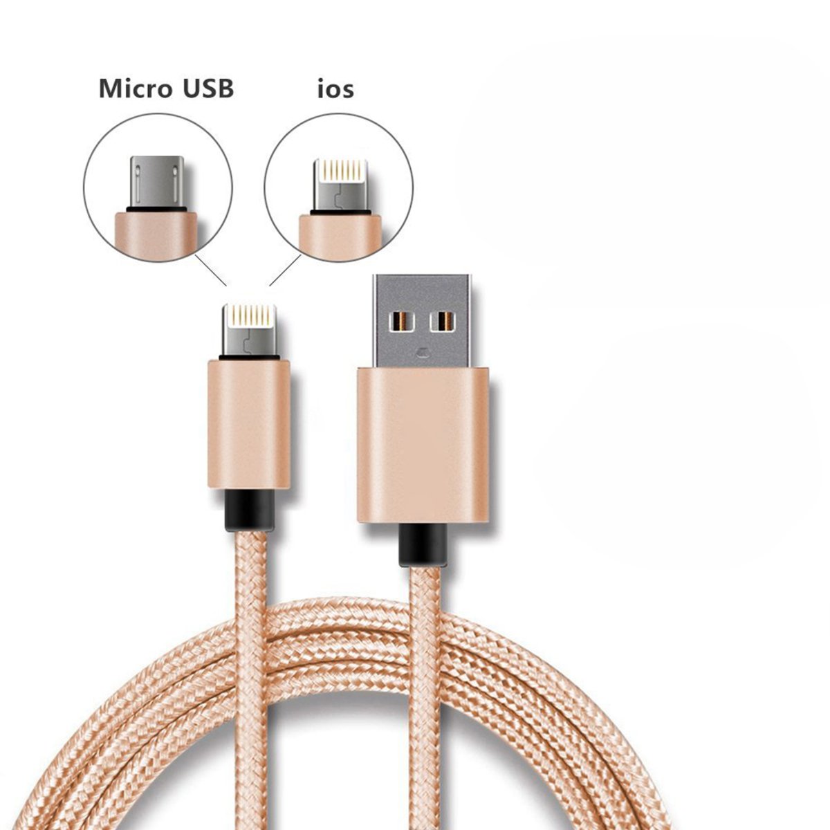 Iends 2 In 1 Usb Cable With Lightning And Micro Usb Connector Ca694