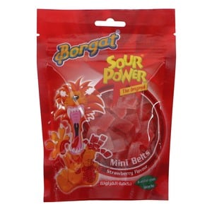 Borgat Sour Power Candy Mini Belts Strawberry 75 g