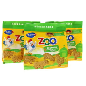 Bahlsen Zoo Country Biscuits with Spelt & Oats Value Pack 3 x 100 g