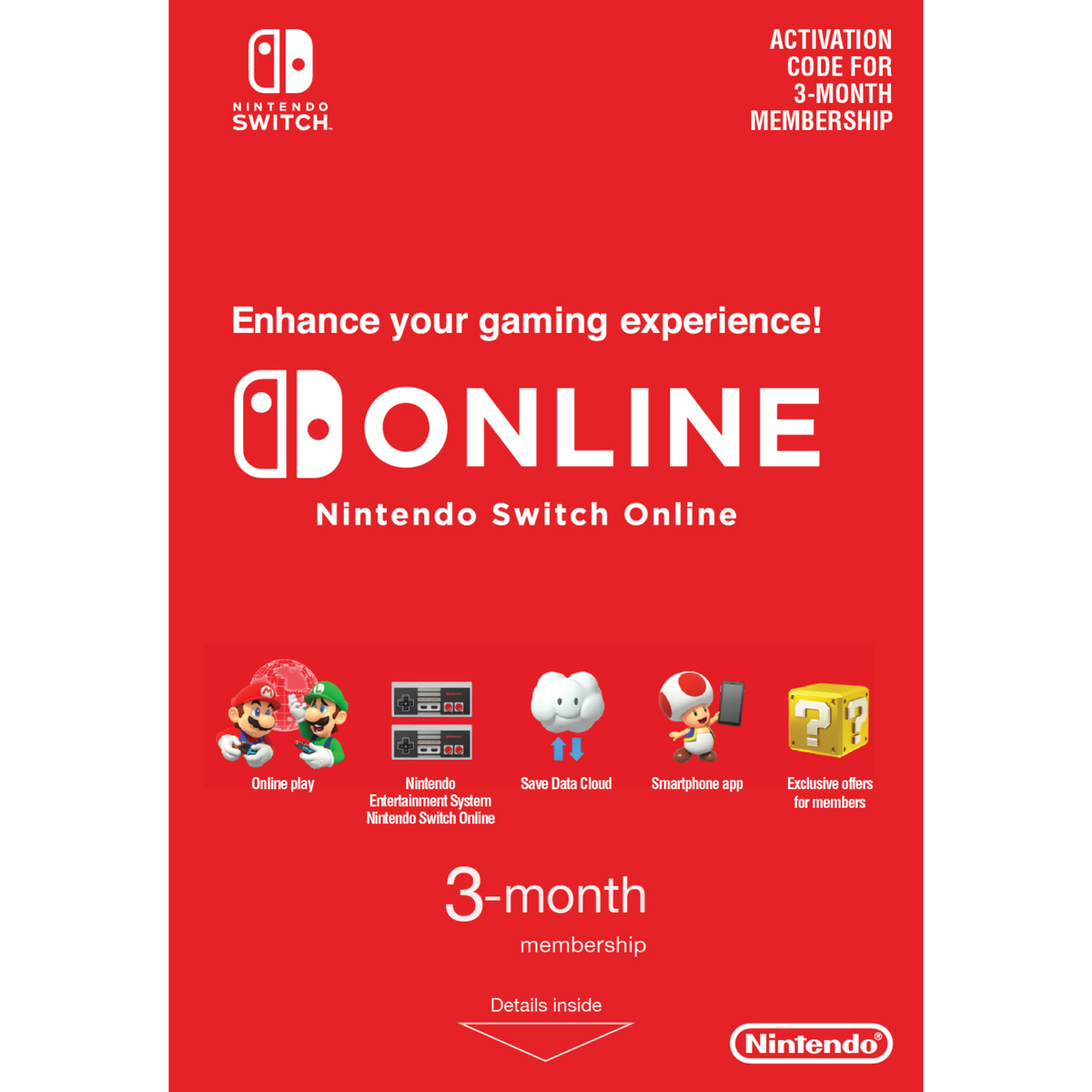 Nintendo Switch Online 3 Months Membership