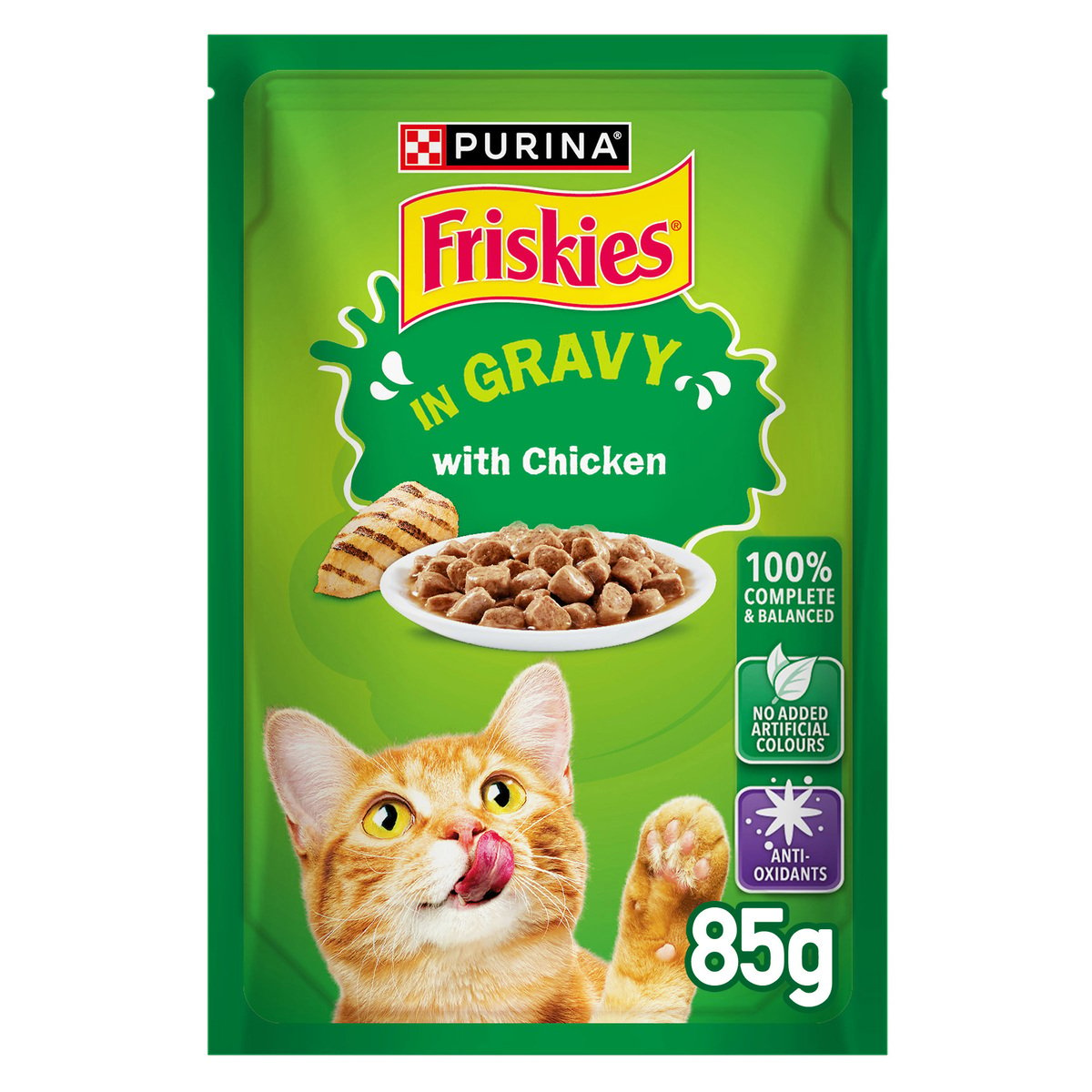 Purina Friskies Chicken In Gravy Wet Cat Food Pouch 85 g