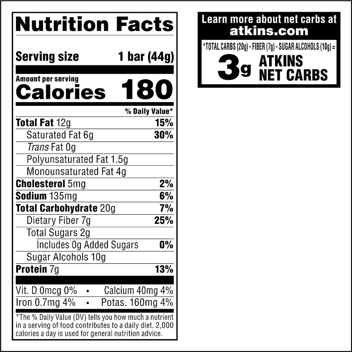 Atkins Caramel Chocolate Nut Roll Bar 44 g