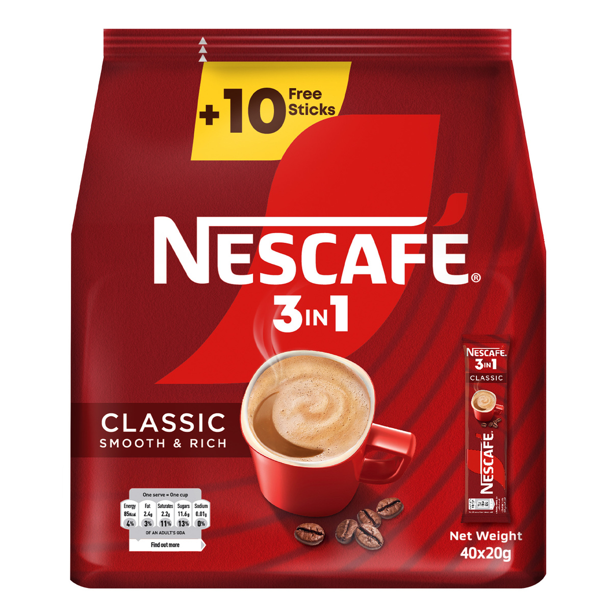 Nescafe 3in1 Coffee Instant Mix 40 x 20 g