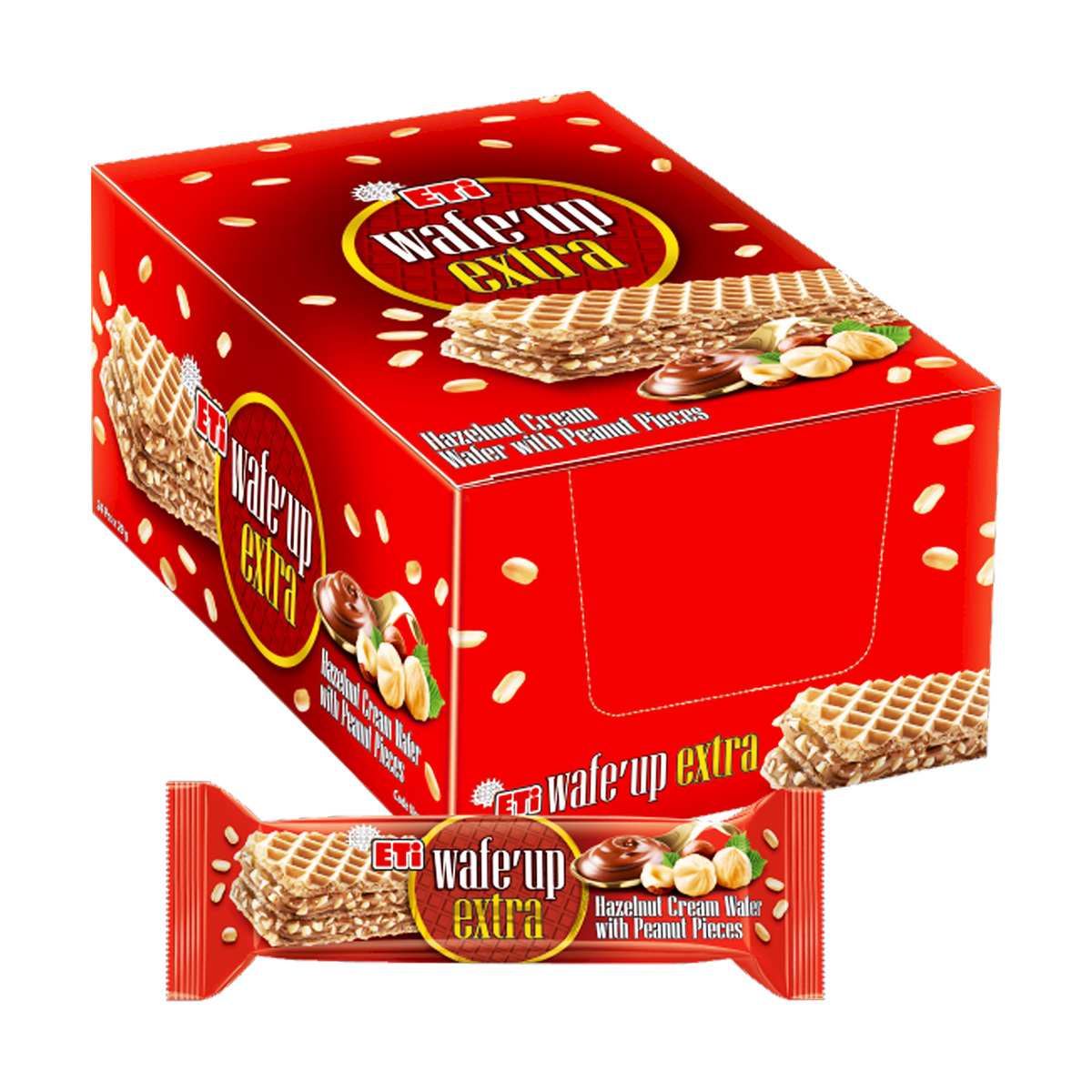 ETI Wafe Up Hazelnut Cream Wafer With Peanut Pieces 24 x 29 g