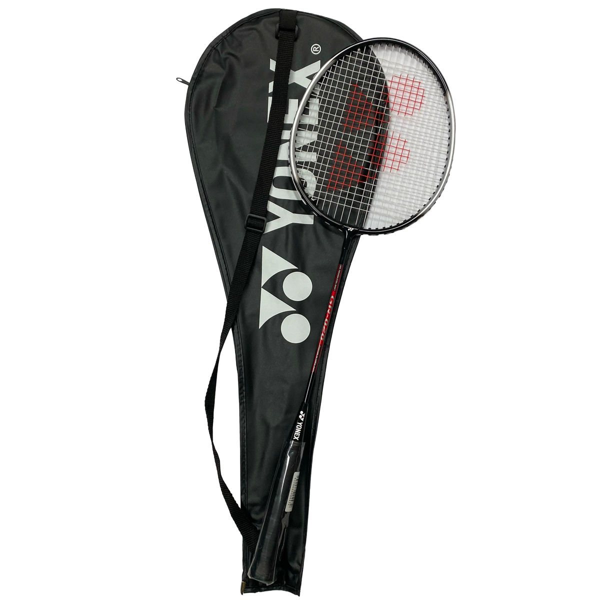 Yonex Badminton Racket Strung with Cover, Gr-020, Black/Gold