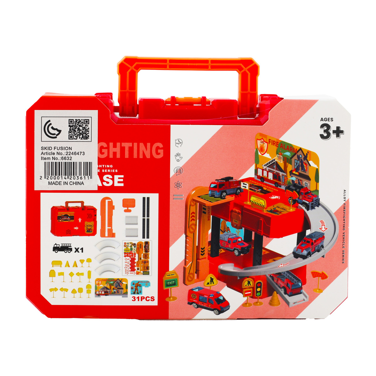 Skid Fusion Fire Parking Lot Play Set 6632