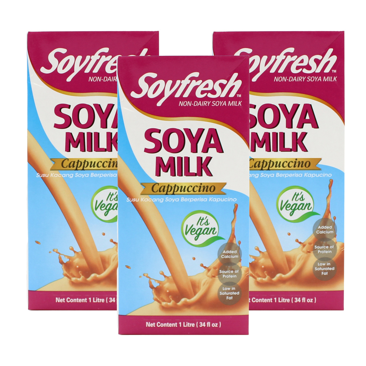 Soyfresh Soya Milk Cappuccino Value Pack 3 x 1 Litre