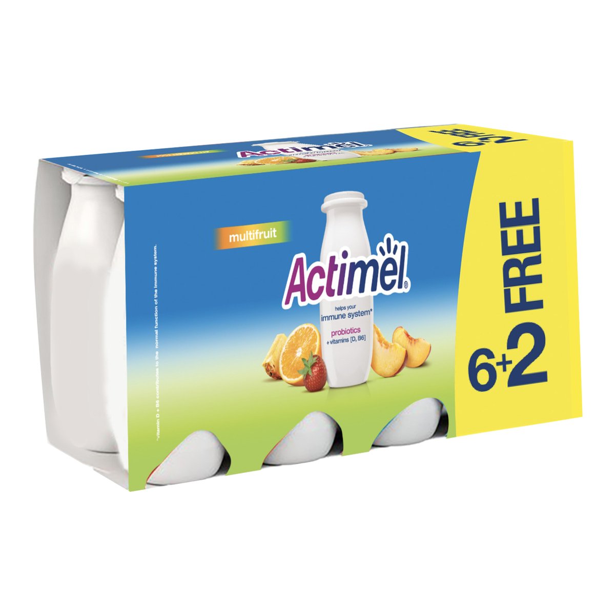 Actimel Multi-Fruit Flavored Low Fat Dairy Drink 93 ml 6+2