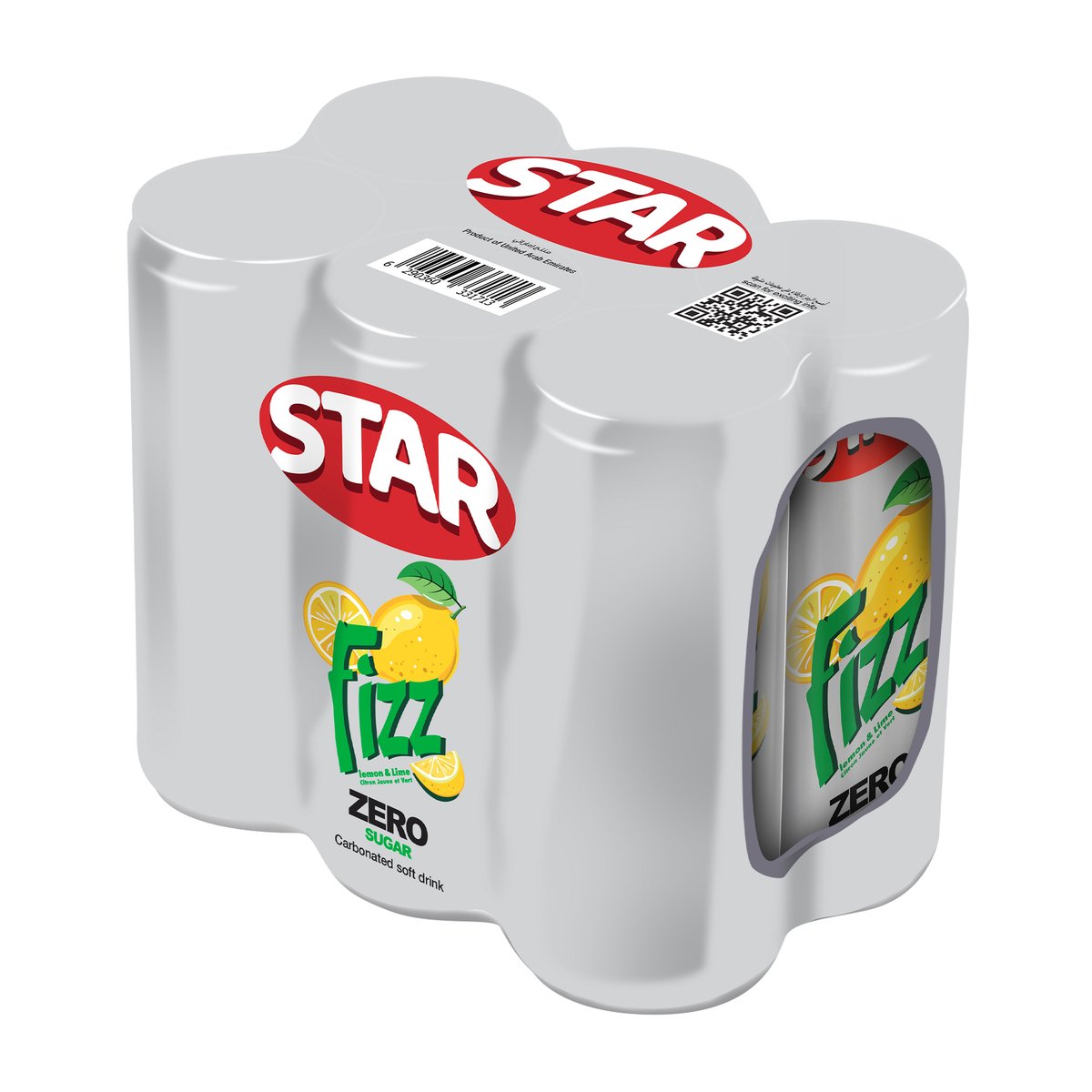 Star Fizz Lemon & Lime Zero Sugar Carbonated Soft Drink 6 x 300 ml