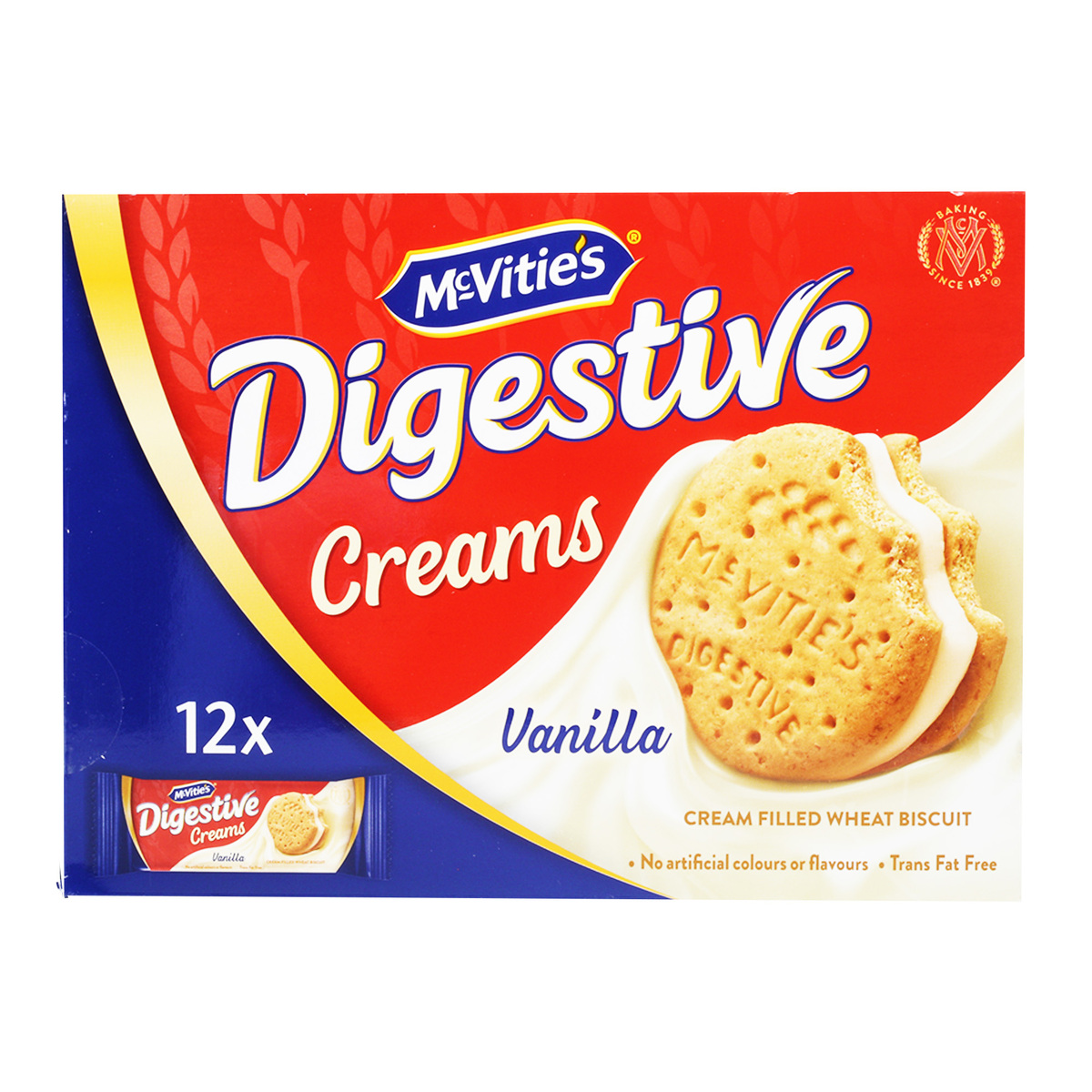 McVitie's Digestive Creams Vanilla Biscuit Value Pack 12 x 40 g