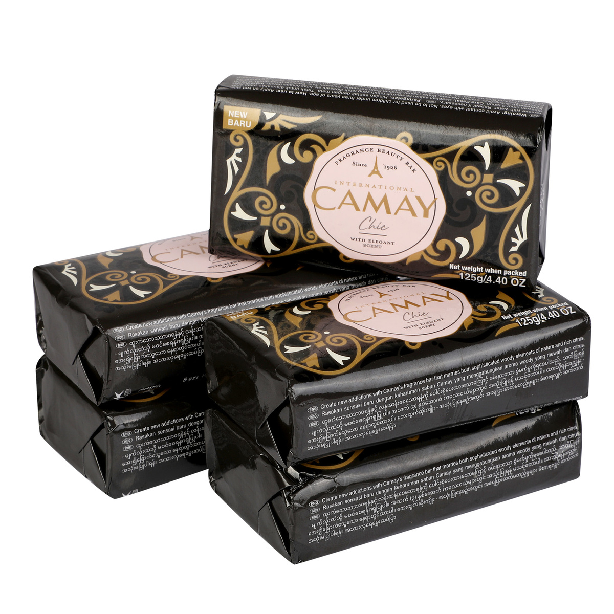 Camay Bath Soap Chic 4 x 125 g + 1(Free)