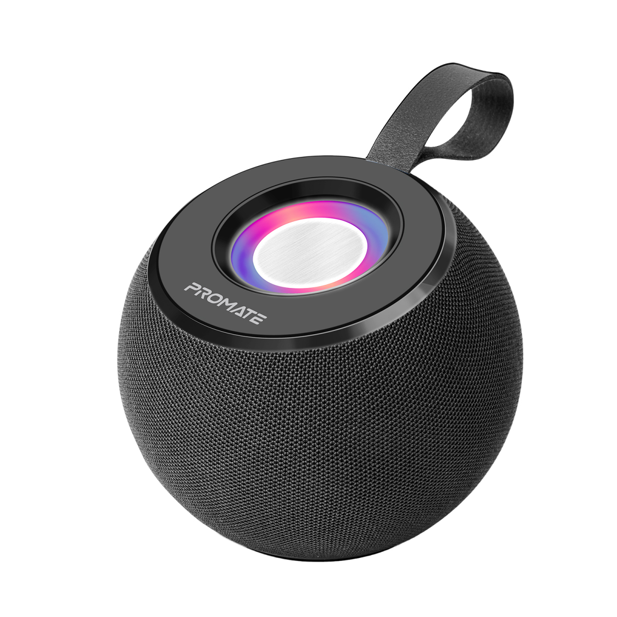 Promate Bluetooth Speaker, Premium 5w True Wireless Portable Led Speaker With 360-degree Hd Sound, Led Light, Long Playtime, Usb Port And Tf Card Slot For Iphone 14, Ipad Air, Ipod, Galaxy S22, Juggler, Black