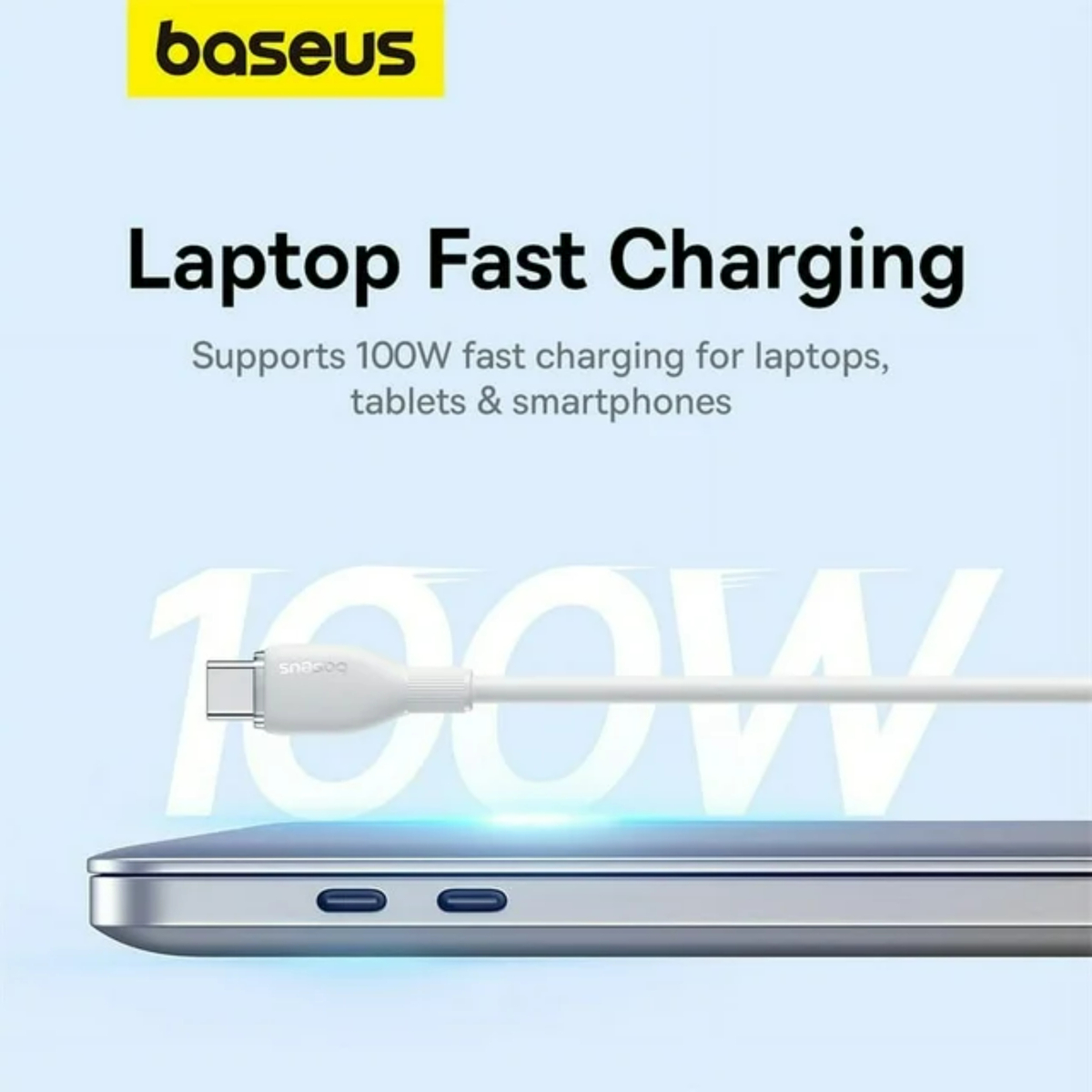 Baseus 100W USB-C to USB-C Cable, 1.2m, White, P10355702221