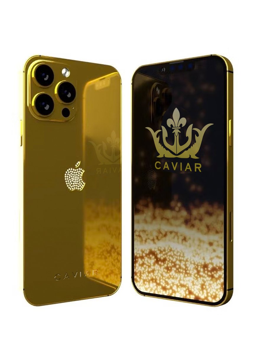 Caviar Luxury 24K Gold Customized iPhone 14 Pro Max 512 GB Crystal Apple Logo Limited Edition