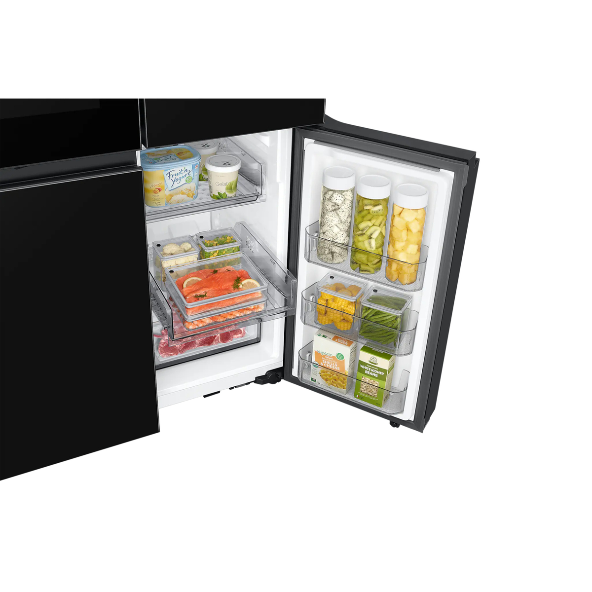 Samsung Bespoke French Door Refrigerator with See-thru Door, 548 L, Clean Black, RF65DB975E22AE