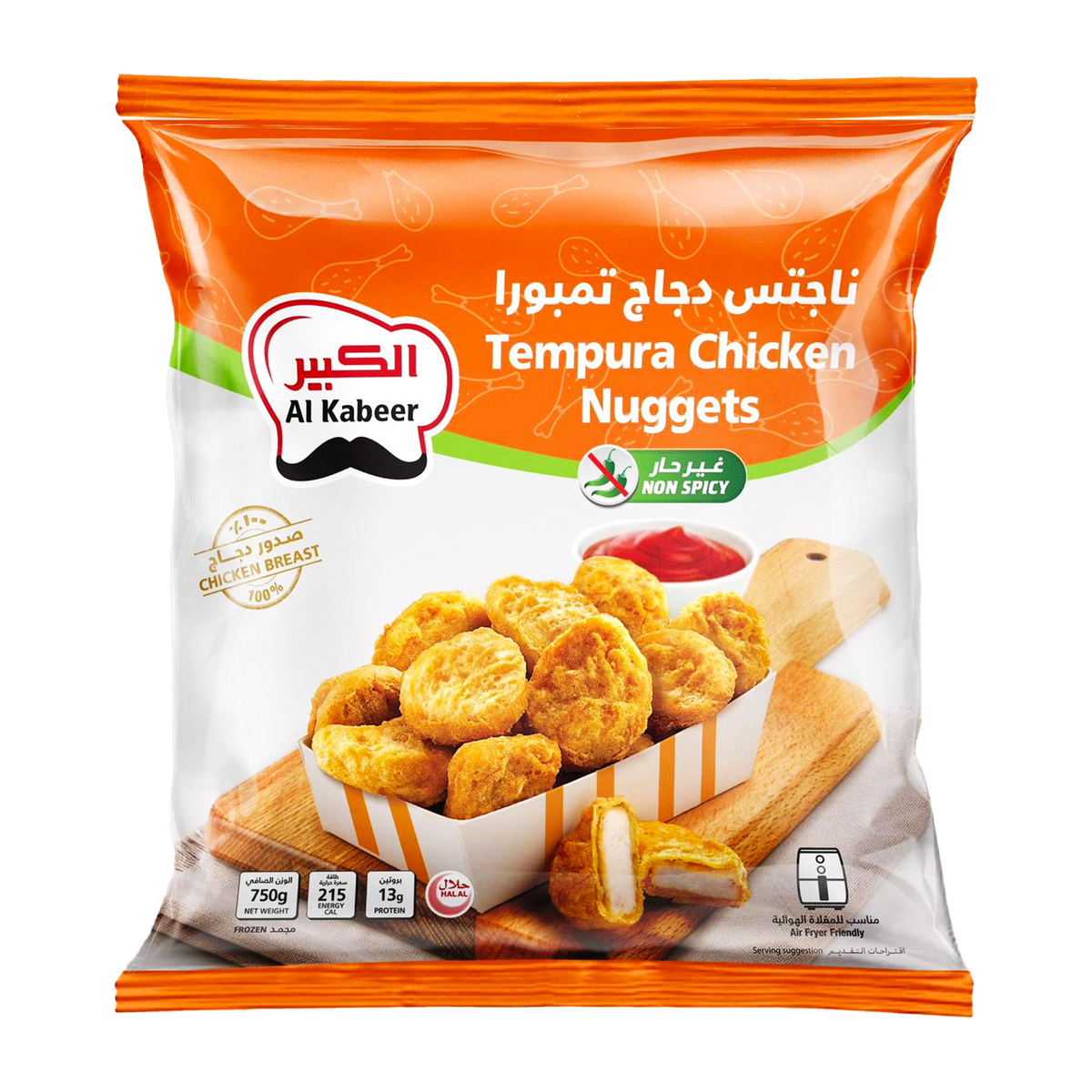 Al Kabeer Tempura Chicken Nuggets Non Spicy 750 g