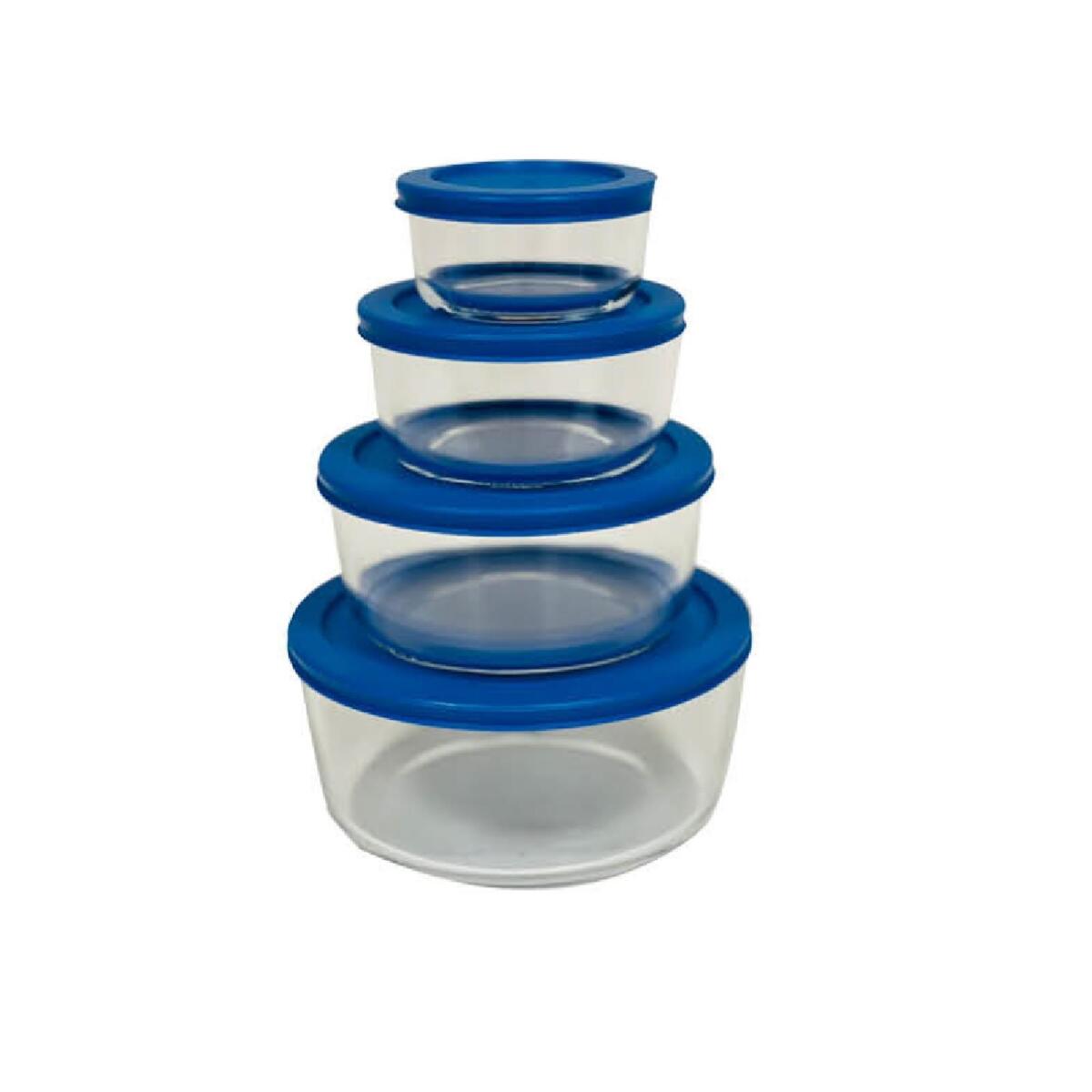 Chefline Glass Container Round OCTGH163 4 Pcs