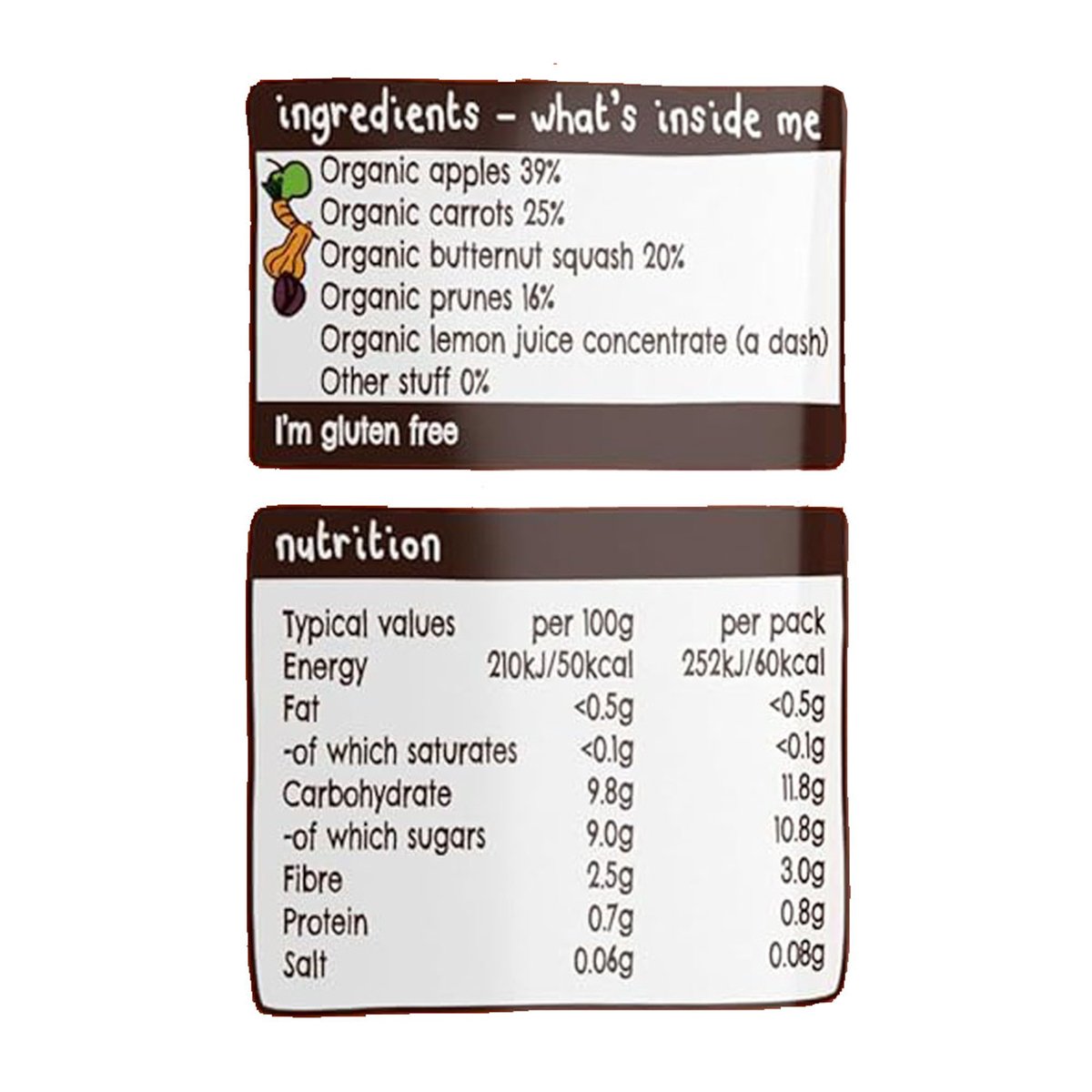 Ella's Kitchen Organic Squash Carrots Apples + Prunes Baby Food 120 g