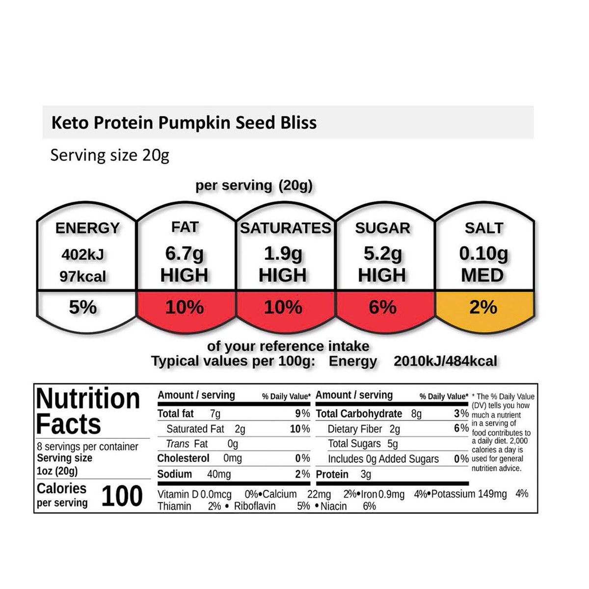 Keto Protein Pumpkin Seed Bliss 140 g