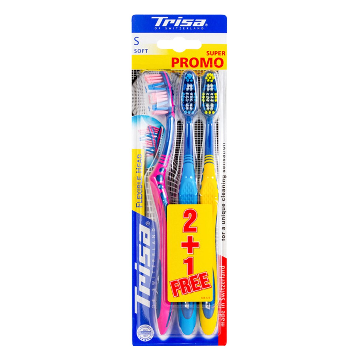 Trisa Flexible Head Soft Toothbrush 2 + 1