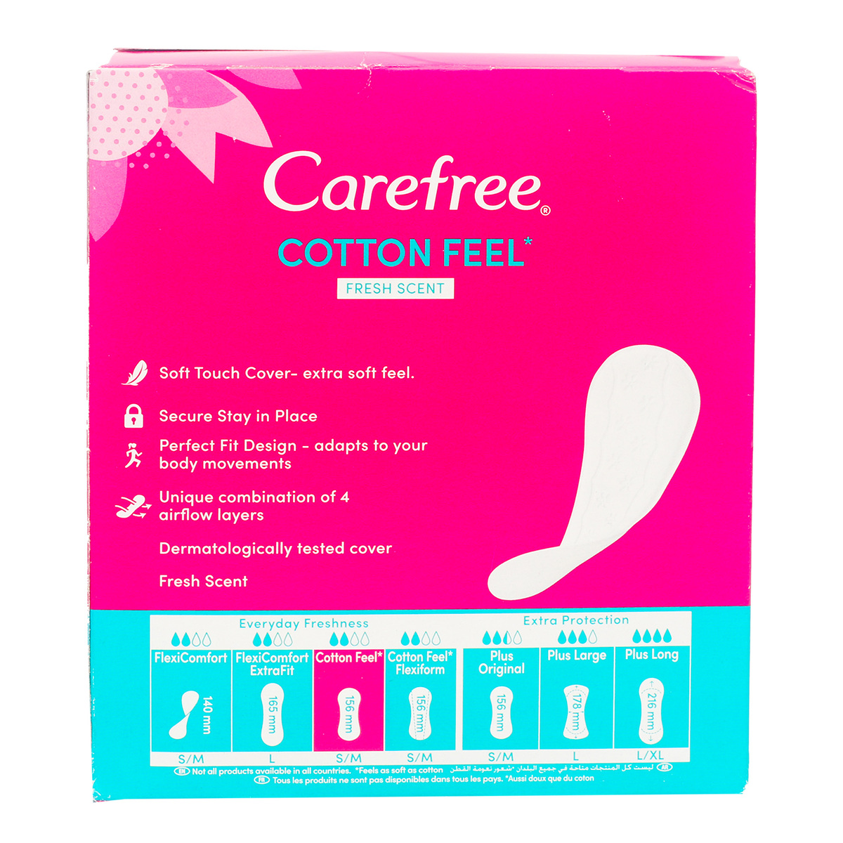 Carefree Panty Liners Cotton Feel 76 pcs Online at Best Price, Sanpro Panty  Liners