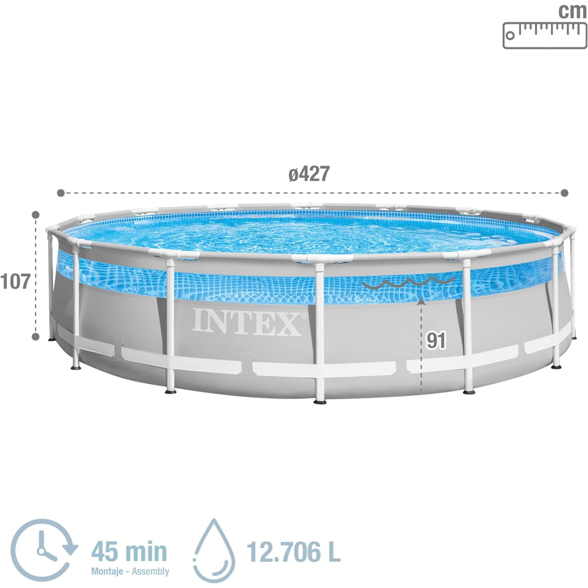 Intex Round Prism Frame Clearview Pool 427x107 cm 26722