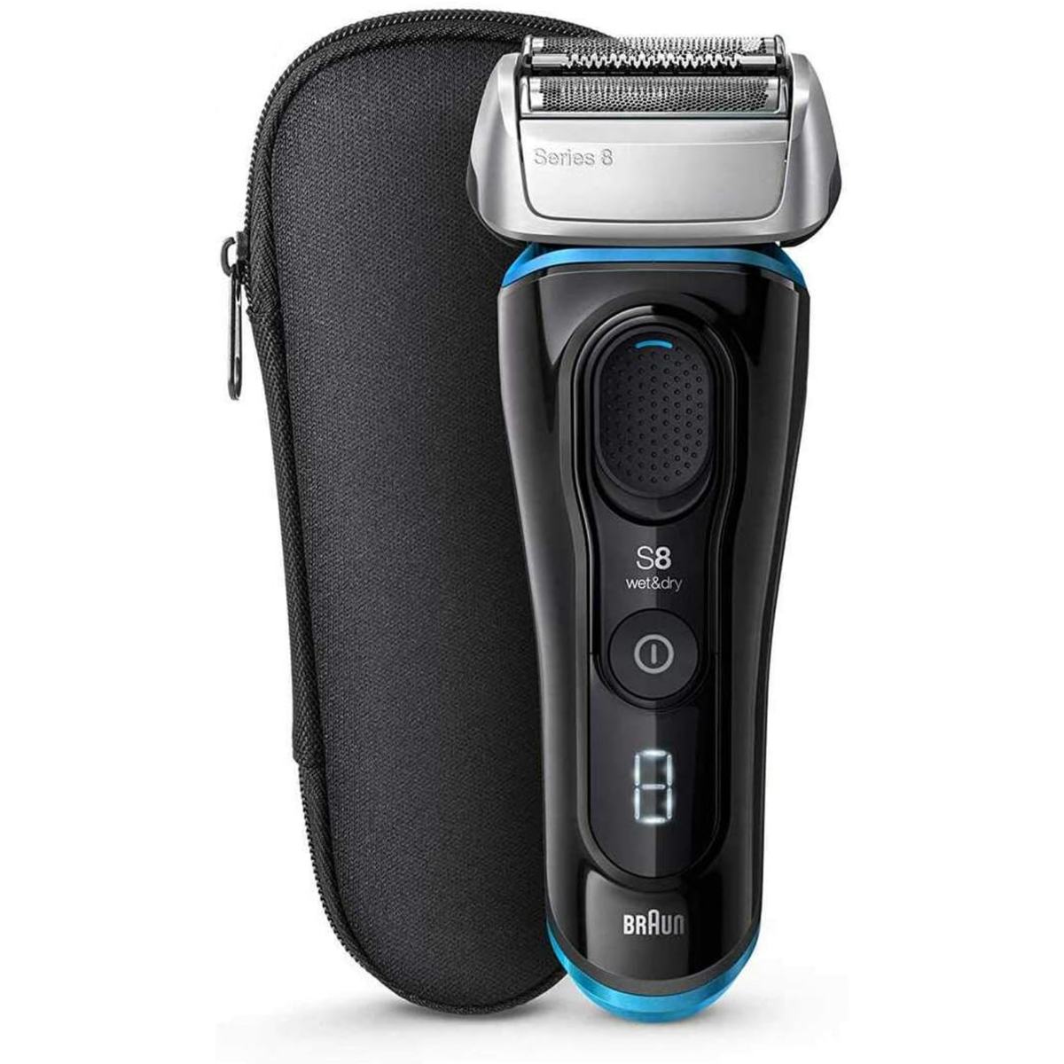 Braun Series 8 Wet & Dry Electric Shaver, Black/Blue, 8325S