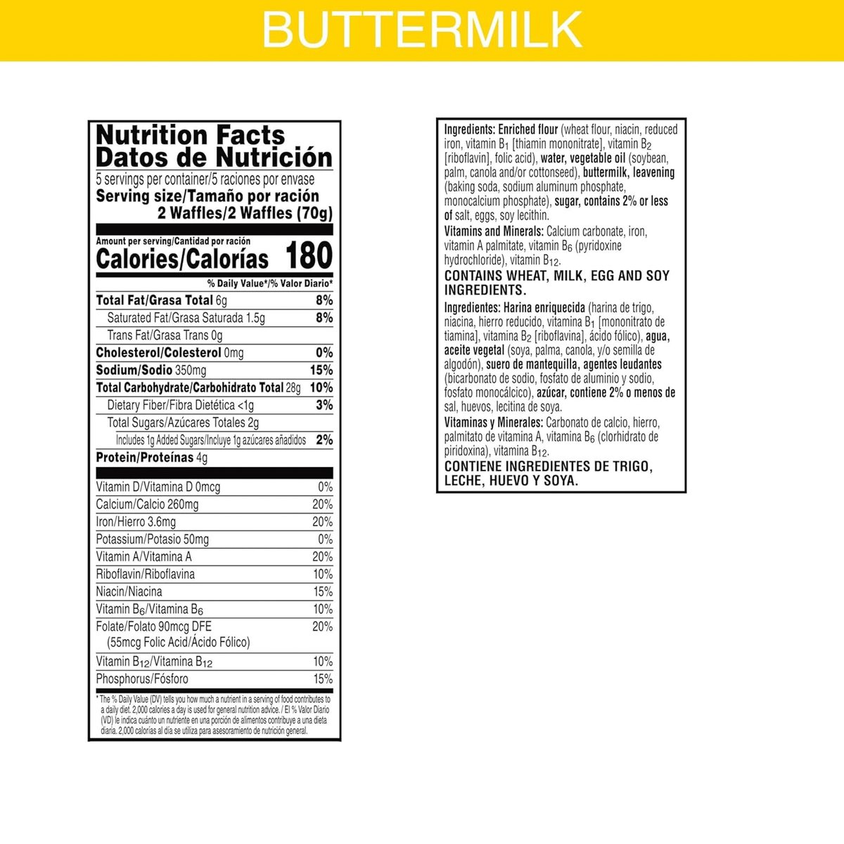 Kellogg's Eggo Buttermilk Waffles 10pcs 349 g