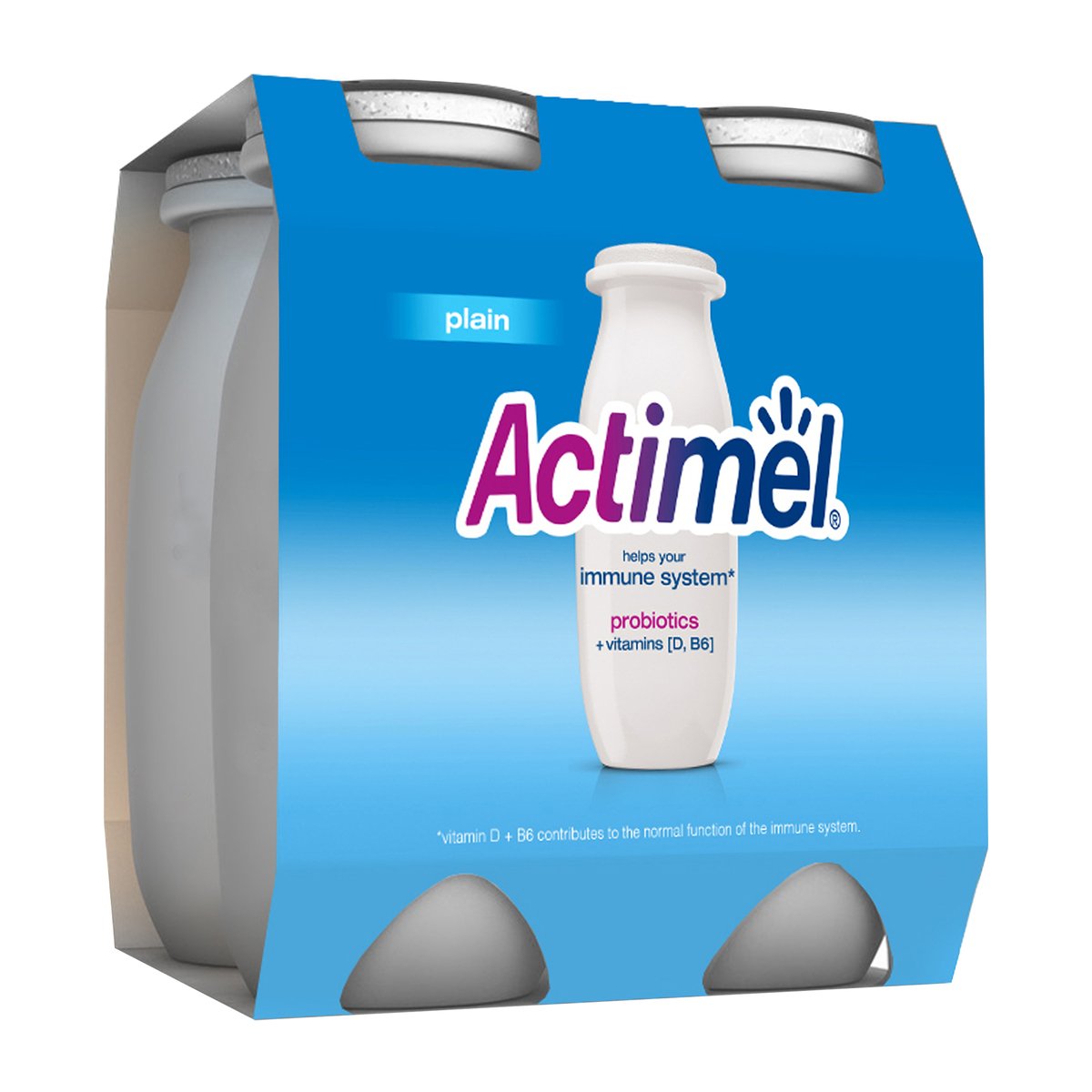 Actimel Classic Plain Dairy Low Fat Drink 4 x 93 ml