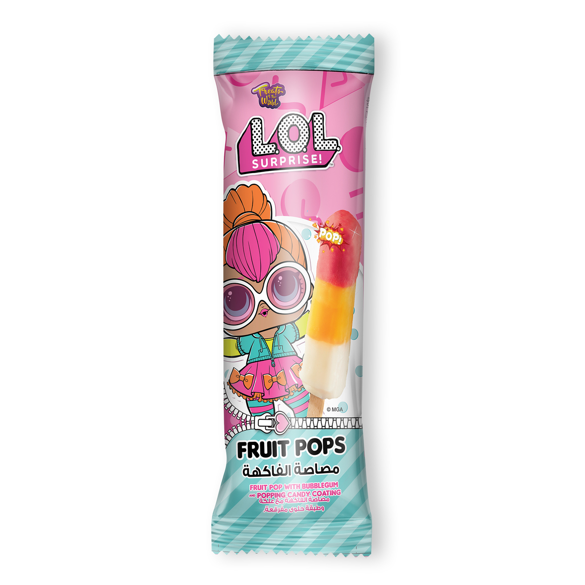 L.O.L. Surprise Fruit Pops with Bubblegum and Popping Candy Coating 6 x 51 g